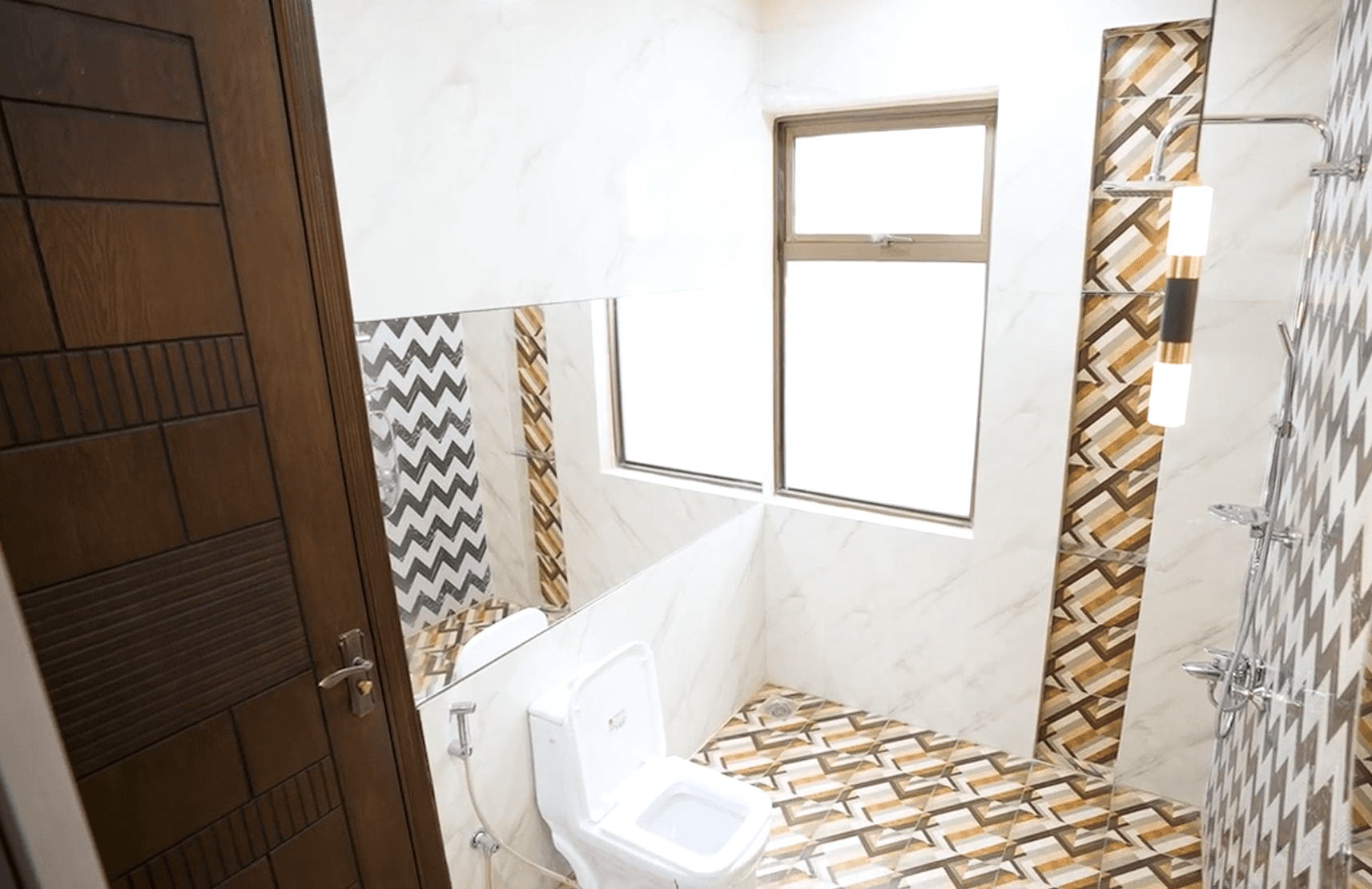 Modern bathroom with timber vanity