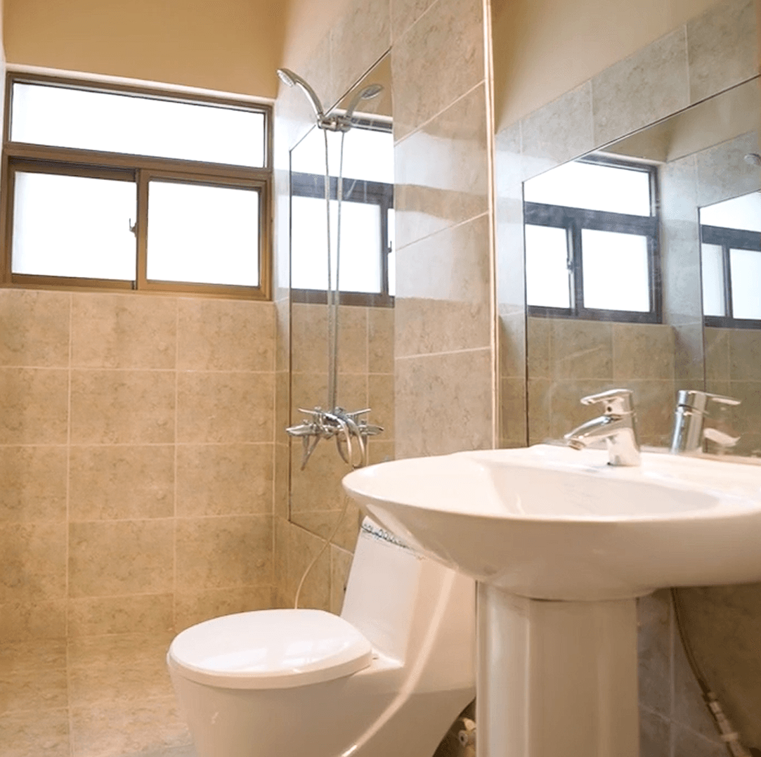 Bathroom joinery close-up